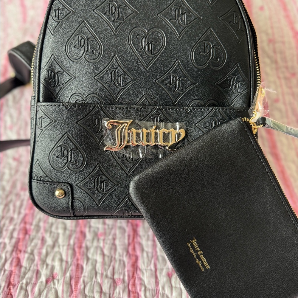 Juicy Couture Black Backpack and Wallet Set